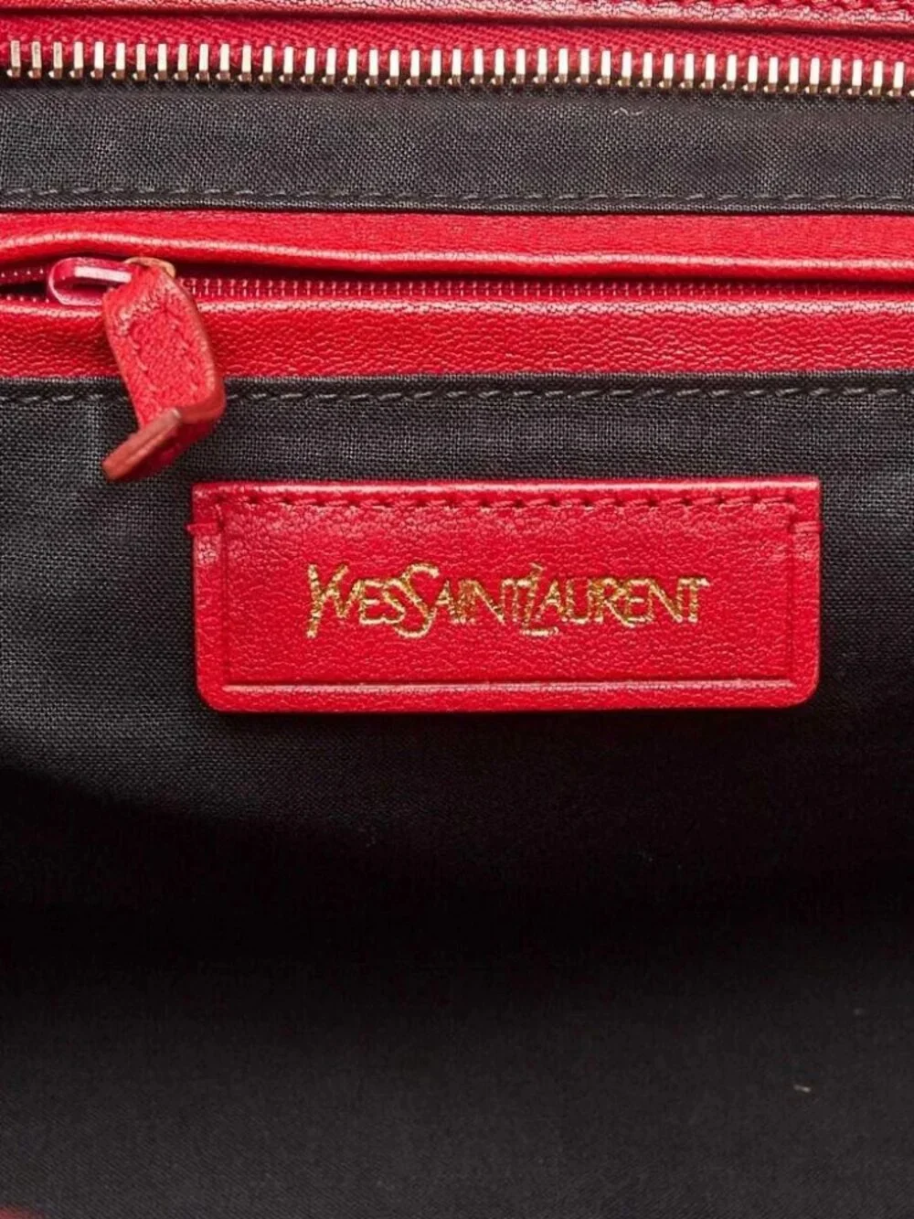 Yves Saint Laurent Red Leather Medium Cabas ChYc Bag